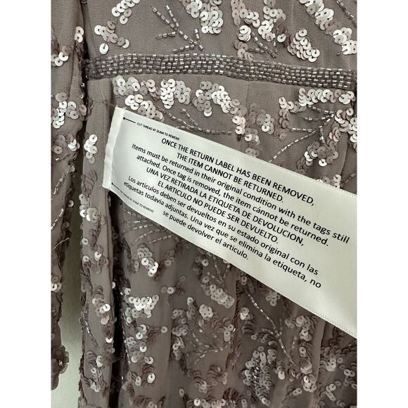 Mac Duggal Pink Long Sleeve Sequin Embellished Cocktail Dress Size 6 - Picture 11 of 12